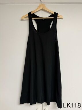 J.Crew Swingy Mini Tank Dress Black Cotton Size M